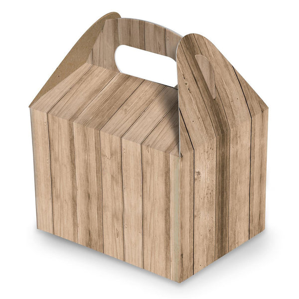 Verpackung mit Henkel in Holzoptik - 12,5 x 18,5 x 12 cm - hellbraun natur für kleine Präsente Aufmerksamkeiten - Foto 1