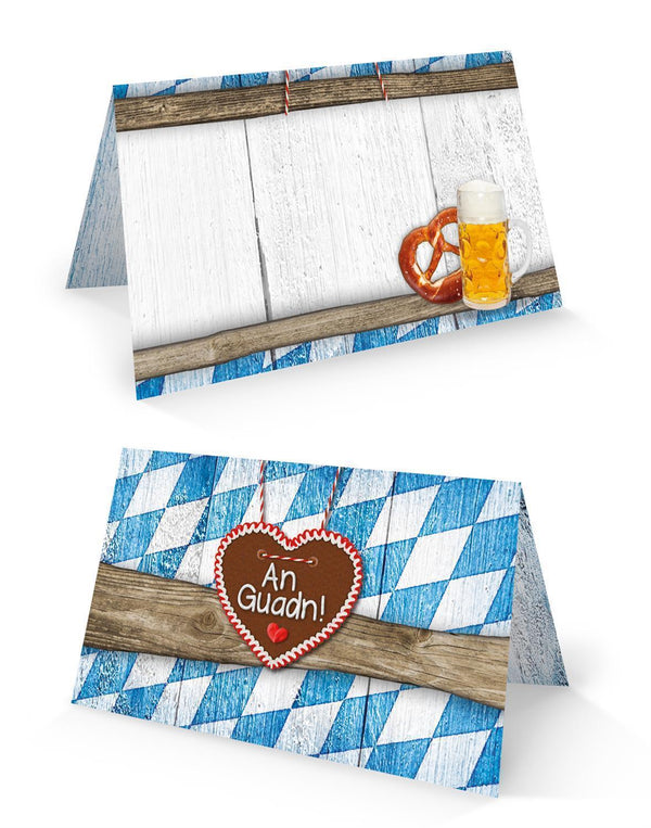 Weihnachtliche Tischkarte 8,5 x 5,5 cm rot weiß grau mit Nikolausmützen - Tischdeko Weihnachtsfeier 50 Stück