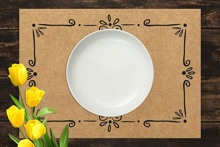 Platzsets aus Papier - DIN A3 braun schwarz - für Restaurants & Feiern 100 Stück