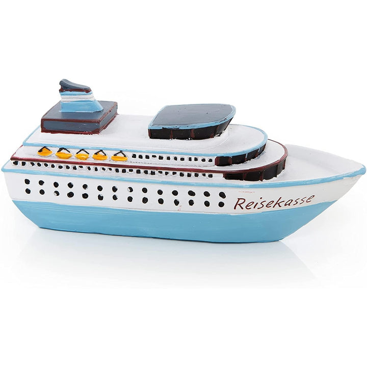 Kreuzfahrtschiff Reisekasse mit Öffnung - Spardose Schiff aus Kunststein - Foto 1