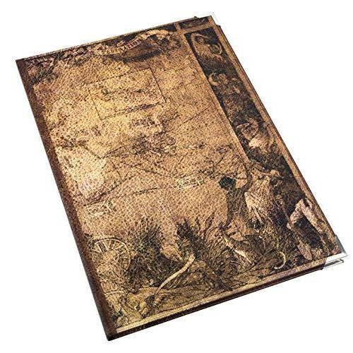 Vintage Bücher Set 2 leere Notizbücher blanko + liniert DIN A4 zum Selbst Gestalten - Vintage-Stil Anker Welt Weltkarte braun - Foto 4