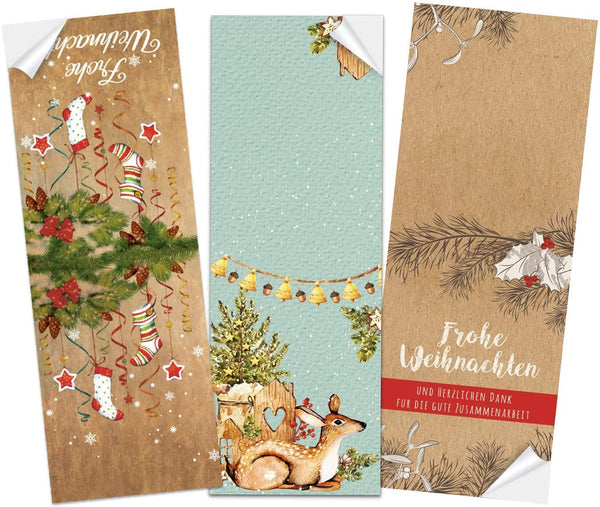 Weihnachtsaufkleber Set mit Text 5 x 14,8 cm - 6 x 10 weihnachtliche Sticker