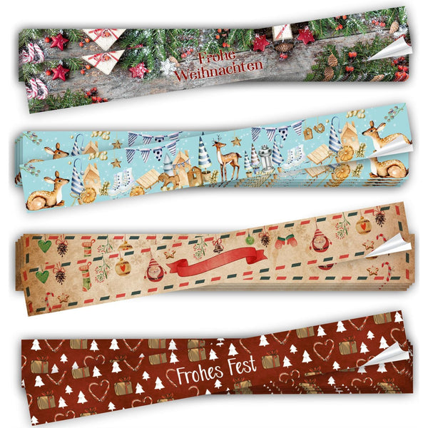Großes Weihnachtsaufkleber SET 40 bunte XXL Aufkleber 5 x 42 cm verschiedene Designs - Foto 1