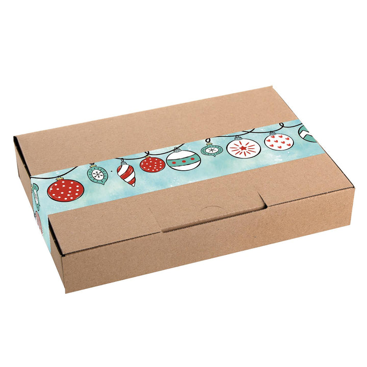 Weihnachtskarten DIN A6 hoch Klappkarten türkis grün mit buntem Weihnachtsbaum & Briefumschläge