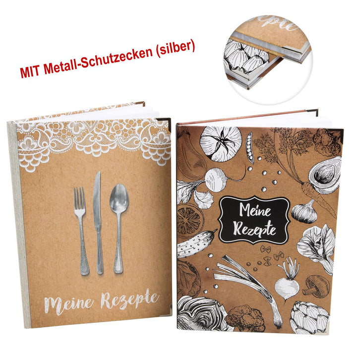 Rezeptbücher Set zum Selberschreiben & Gestalten DIN A4 Kochbücher leer