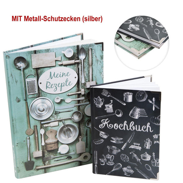 Rezeptbücher SET - DIY Kochbuch zum Selbst Schreiben DIN A4 + A5 - Geschenkbuch Geschenkset für Hobbyköche - eigene Rezepte aufschreiben - Foto 1