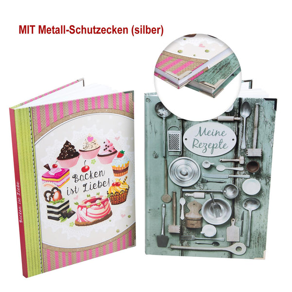 Rezeptbücher SET Kochbuch + Backbuch DIN A4 leer zur freien Gestaltung - ohne Vorgaben für eigene Rezepte Kochrezepte Backrezepte - Foto 1