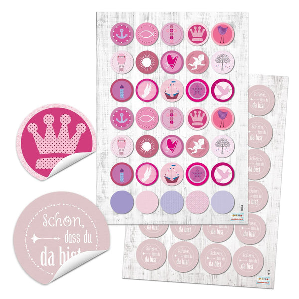 25 Stück Aufkleber rose weiß pastell-farben NUR FÜR DICH Sticker 5 x 14,8 cm Verpackung Papiertüten Geschenktüten zukleben Deko Geschenkaufkleber Geschenke verpacken Etiketten selbstklebend basteln
