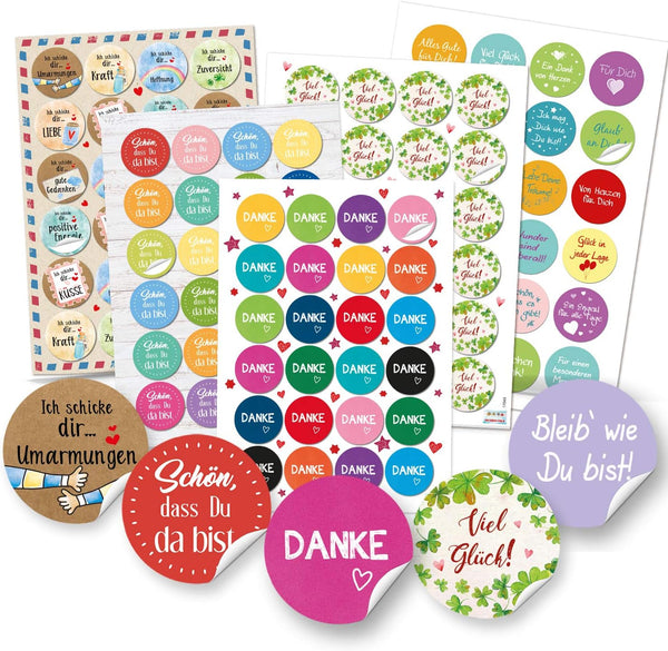 Geschenkaufkleber SET - Aufkleber Mix zum Basteln und Verzieren von DIY Verpackungen - beige braun Vintage