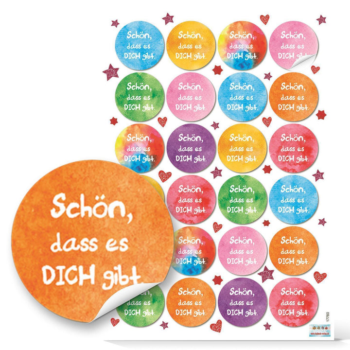 25 kleine braune Geschenkbeutel 14 x 22 x 5,6 cm + 25 blau türkise Regenbogen-Fisch SCHÖN DASS DU DA BIST Aufkleber 5 x 15 cm Verpackung give-away Kinder Mitgebsel maritim Verpackung Kommunion