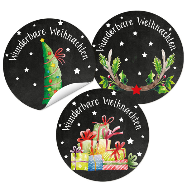Weihnachtliche Etiketten zum Beschriften in Kraftpapier-Optik 25 Stück