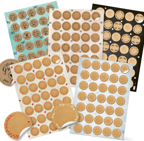 84 bunte Geschenkaufkleber mit Text - rund + quadratisch - für Geschenke Briefe Pakete