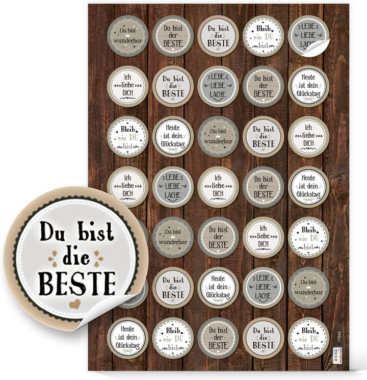 120 bunte Aufkleber - Sprüche Sticker Liebe Freundschaft Geburtstag