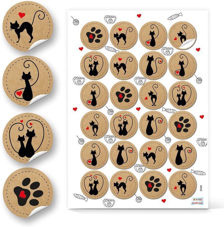 4 x 35 selbstklebende Geschenkaufkleber rund Ø 3,2 cm