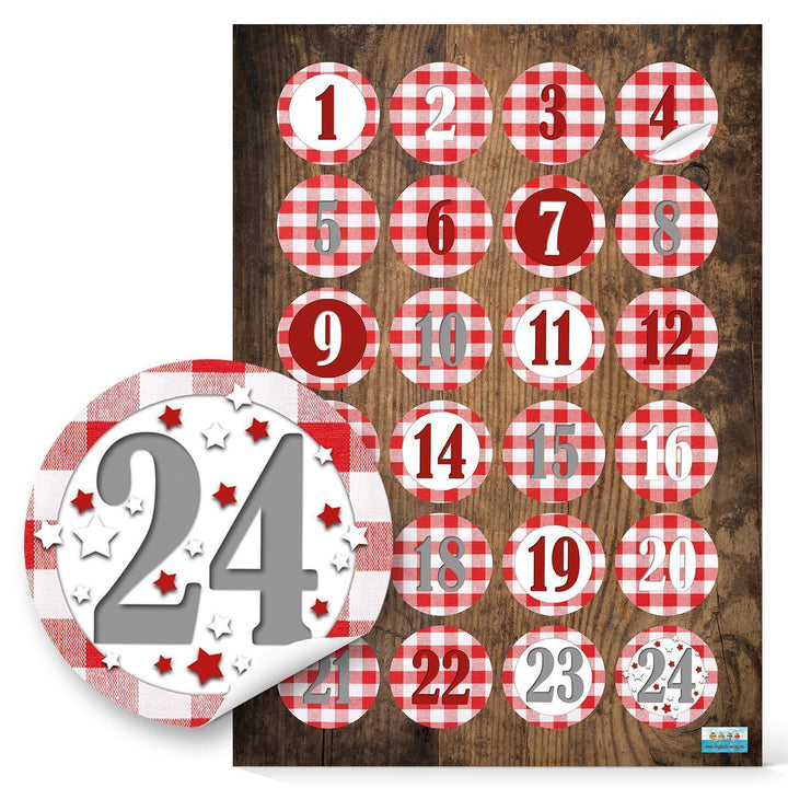 Logbuch-Verlag 24 kleine Geschenkbeutel silber + Holzklammern + Weihnachtsaufkleber beschriftbar - Tischkarte Give-Away Weihnachten