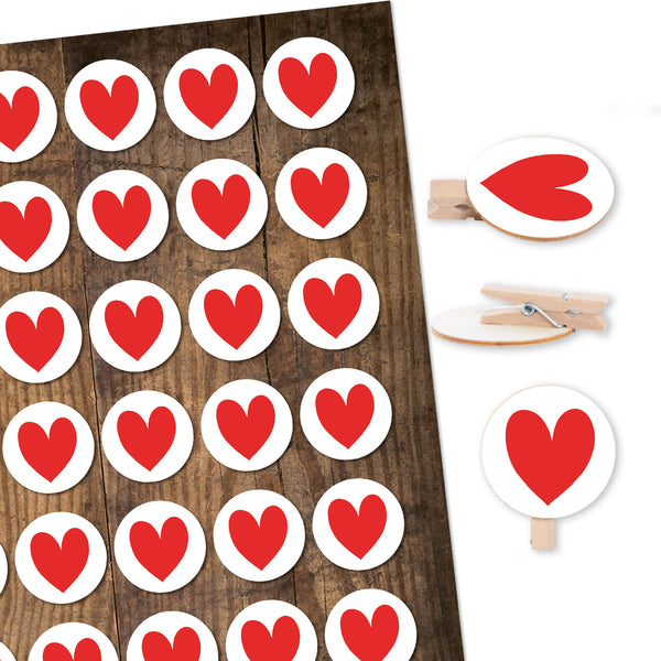 35 Etiketten in Kraftpapier-Optik braun mit Holzklammern 3,2 cm natur - DIY Dekoklammern Bastelzubehör beschreibbar