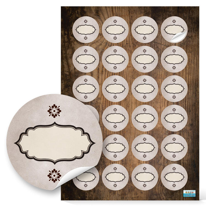105 runde neutrale blanko beige weiß natur creme farbene 3 cm Aufkleber beschreibbare Sticker Etiketten Markierungspunkte zum Basteln Beschriften Scrapbooken Dekorieren aus Papier blanco Haushalt