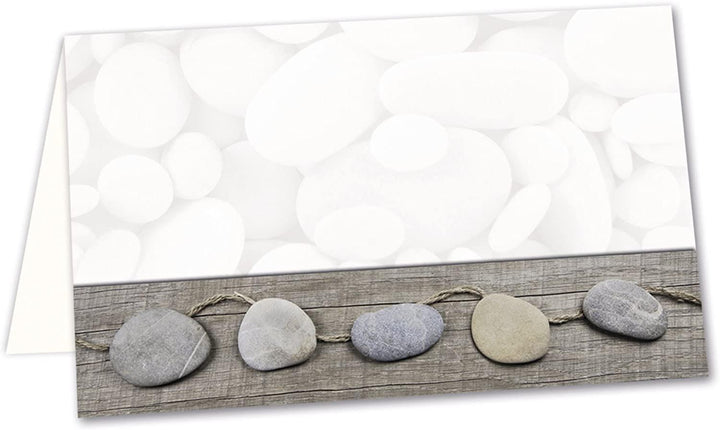 Set: 20 Stück grün weiß graue KLEEBLATT Streuteile Streudeko Tischstreu - Tischkarten Namens-Schilder Sitzkarten Platzkarten GRAUER SHABBY RAHMEN - Hochzeit Geburtstag mit JEDEN Stift beschreibbar!