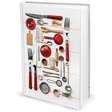Rezeptbuch"Rot-weiße Miniaturen" Hardcover A5, Blankoseiten : Für Kochrezepte, Plätzchenrezepte, Kuchenrezepte, usw. - Foto 1