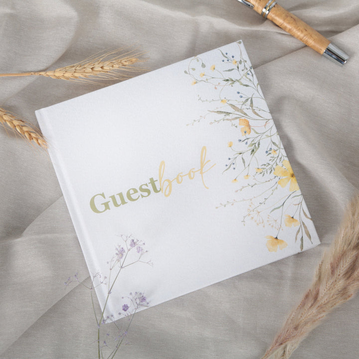 Kleines Gästebuch Guestbook international 18 x 18 cm floral - Foto 3