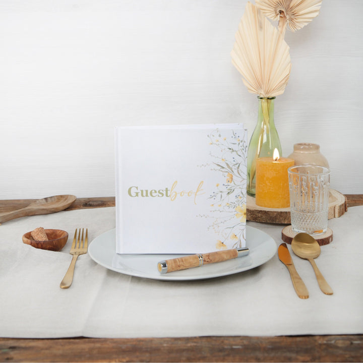 Kleines Gästebuch Guestbook international 18 x 18 cm floral - Foto 4