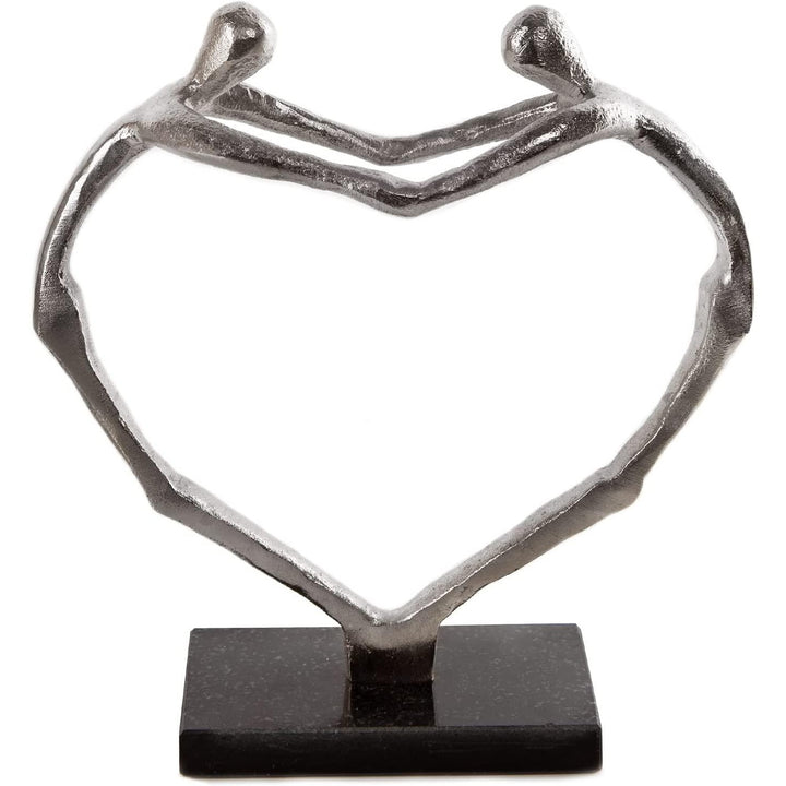 Liebespaar Figur aus Metall - Pärchen Dekofigur silber schwarz 22 cm - Foto 1