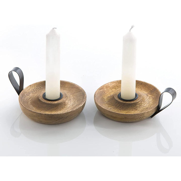 2 Kerzenhalter mit Stabkerzen - Kerzenständer für Tischkerzen - Foto 2