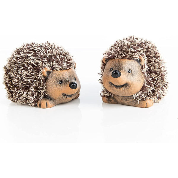 2 Igel Figuren zum Hinstellen - herbstliche Deko aus Keramik 14,5 cm - Foto 1