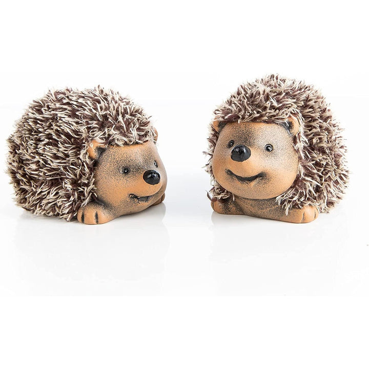 2 Igel Figuren zum Hinstellen - herbstliche Deko aus Keramik 14,5 cm - Foto 1