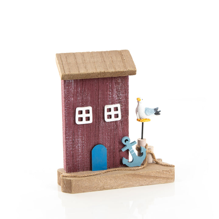 Strandhaus Maritime Deko mit Anker Möwe rot braun 18 cm - Foto 1