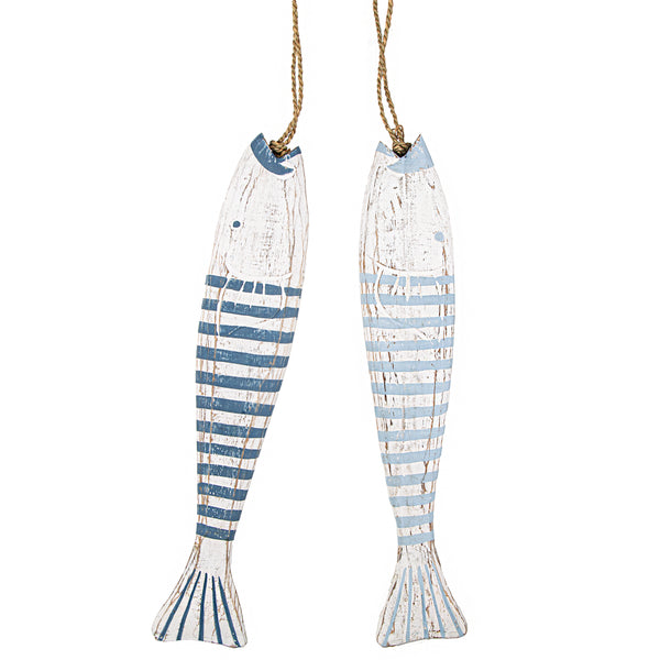 2 große Fische zum Aufhängen XXL Maritime Wanddeko 58 cm - Foto 1