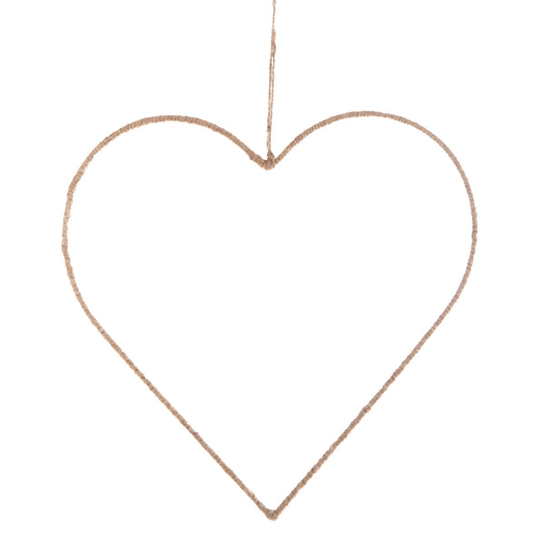 großes Herz Dekokranz 38 cm Türkranz Metall Jute - Foto 1