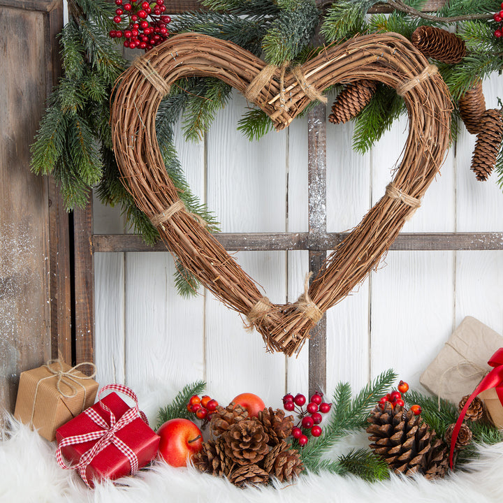 großes Deko Herz 38 cm braun Türkranz Geschenk - Foto 3