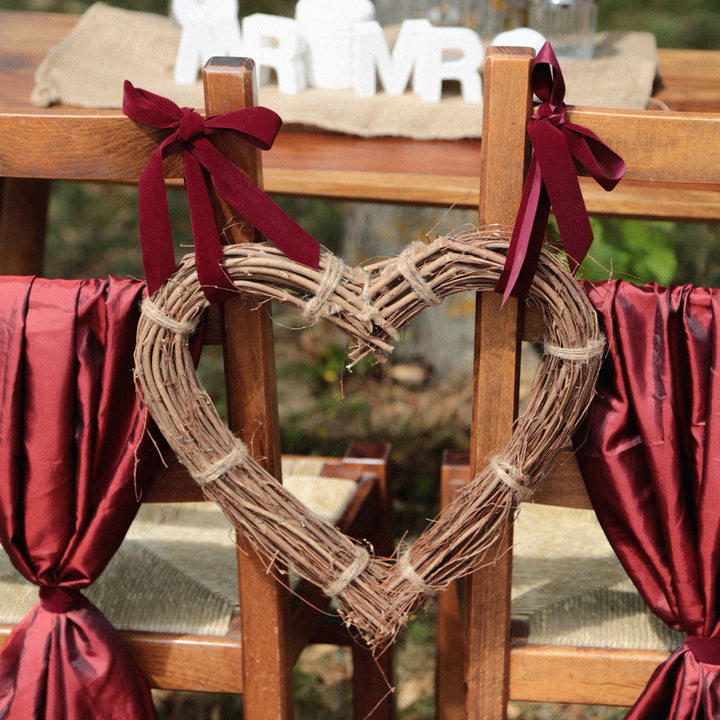 Herz Dekokranz aus Zweigen - Rebenkranz Türkranz in Herzform 38 cm - Foto 5