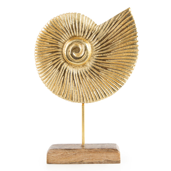 Muschel Figur Gold Metall Ammonit Meer Deko 27 cm - Foto 1