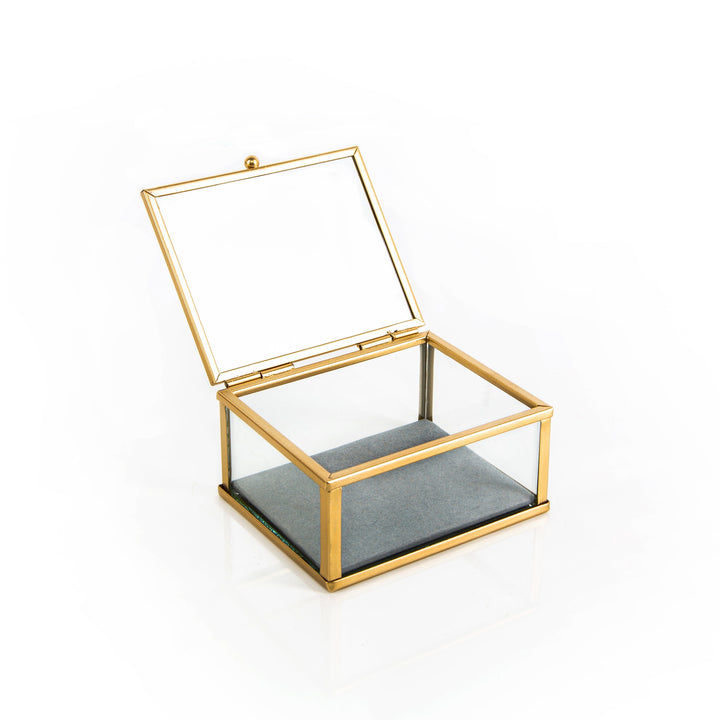 edle Schmuckschatulle Glas Metall gold transparent 10x8x4cm - Foto 4