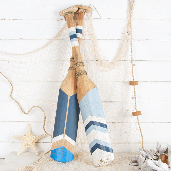 2 große Deko Paddel aus Holz Schiffspaddel maritim 78 cm - Foto 2