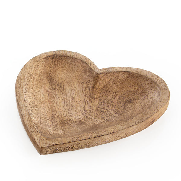 Herz Schale aus Holz 20 cm braune Holzschale 15 cm - Foto 1