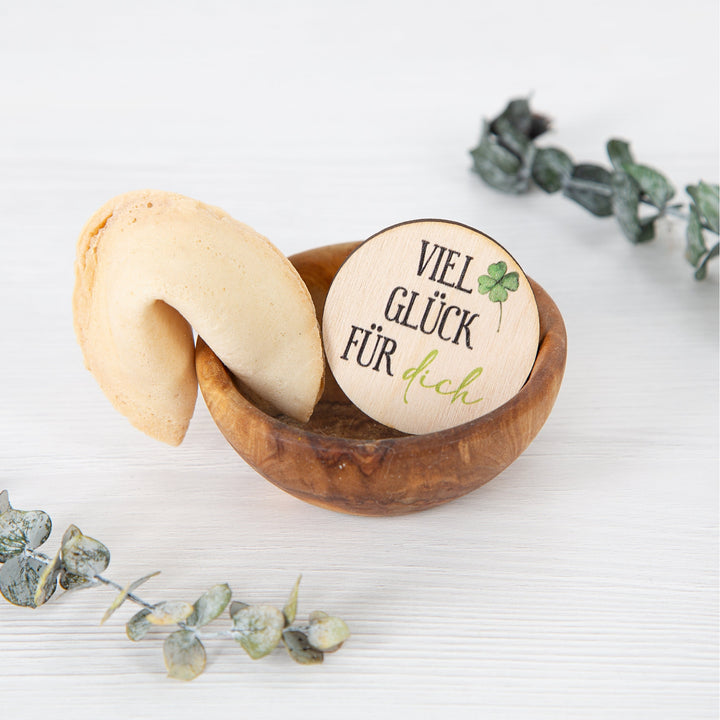 24 Glücksbringer Viel Glück Holztaler Ø 4 cm Geschenk Silvester 2026 - Foto 4