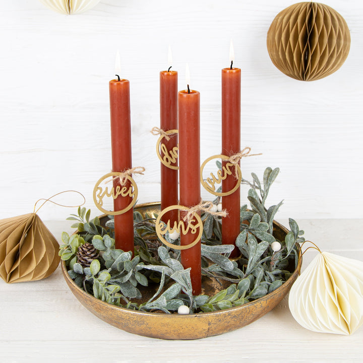 Kerzenhalter Dekoschale für 4 Stabkerzen Kerzenständer Ø 28cm - Foto 3