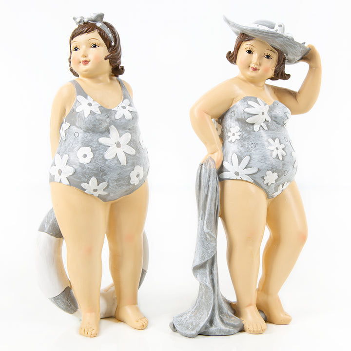 2 Elch Figuren grün weiß aus Dolomit Rentier Deko Weihnachten Set 12,5 cm