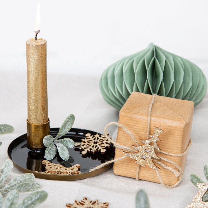 2 Kerzenständer aus Metall mit Schale Stabkerzenhalter 11 cm - Foto 2