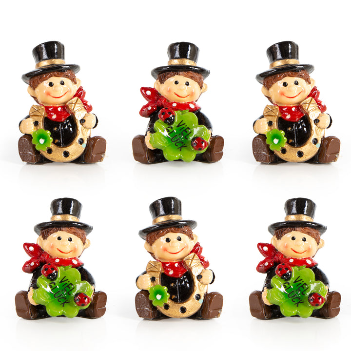 6 Deko Schornsteinfeger Glücksbringer 4,5 cm Mini Kaminkehrer - Foto 1