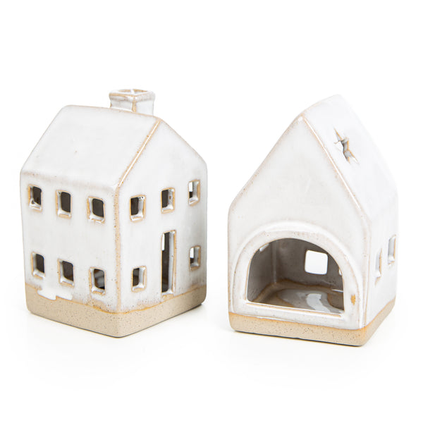 Maritimes Holzhaus Strandhaus Figur mintgrün 16,5 cm