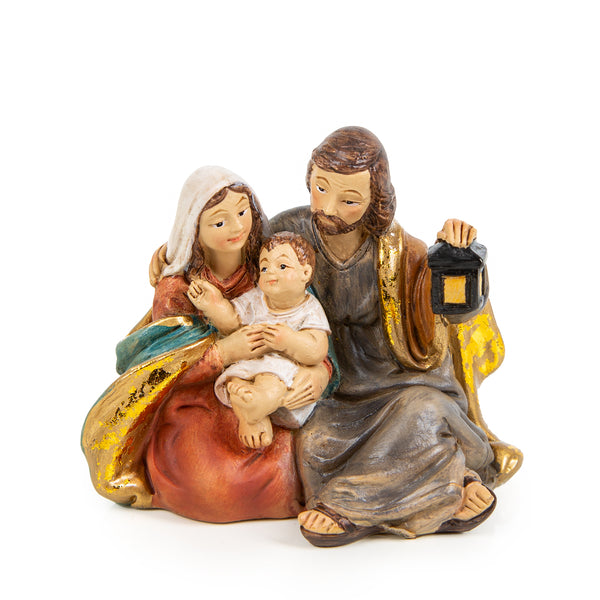 Krippenfiguren Set 5-TLG. Heilige Familie - Ochs, Esel &amp; Schafe 9,5 cm