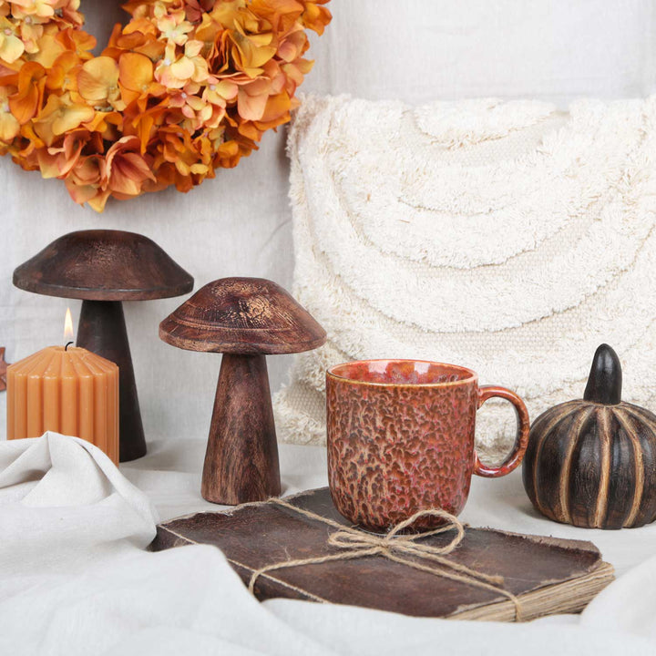 2 Kürbis Figuren zum Hinstellen - Herbstdeko dunkelbraun 10-12 cm - Foto 4