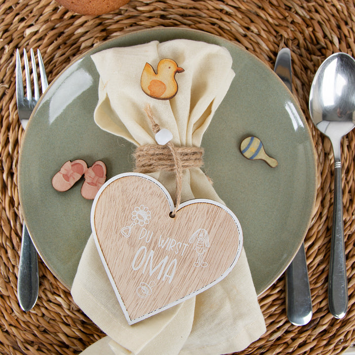 Du wirst Oma Holzherz Schwangerschaft Geschenk Großeltern Baby Überraschung - Foto 3
