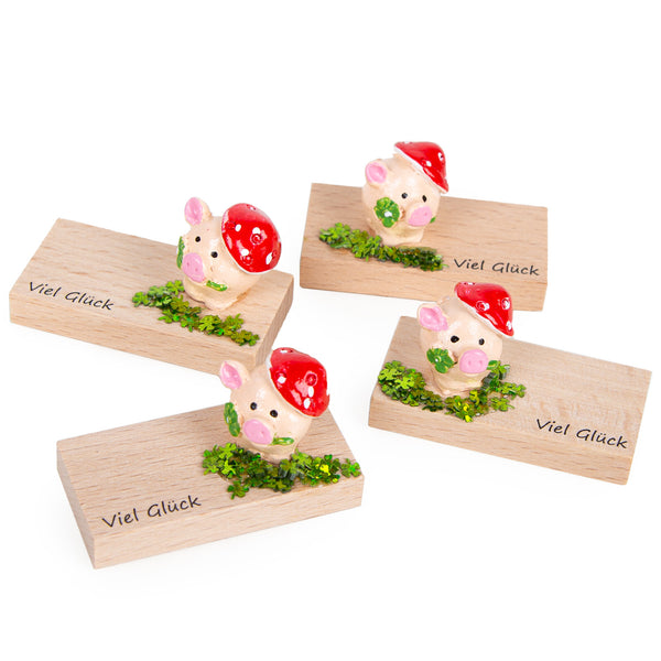 Logbuch-Verlag 8 Viel Glück Geschenke Glücksschweine mit Glücksklee Kleinigkeit schenken zum Schulanfang &amp; Neujahr