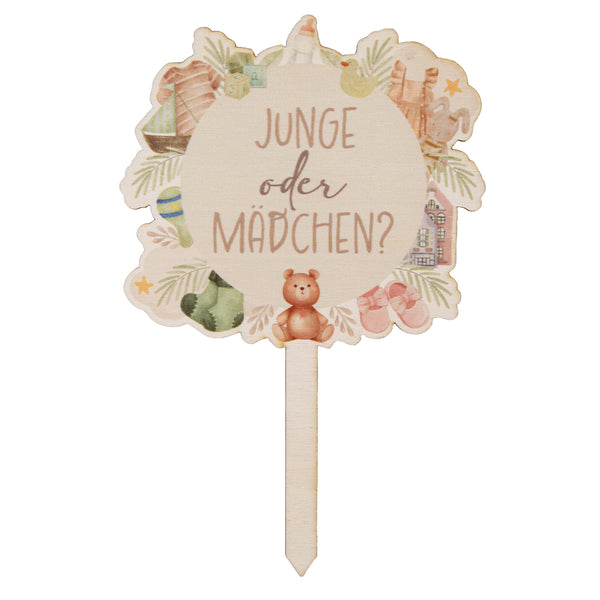 Gender Reveal Party Deko Caketopper Tortendeko für Babyparty Junge oder Mädchen - Foto 1