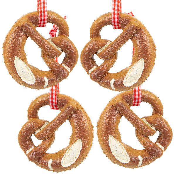 6 Weihnachtsanhänger Lebkuchen-Optik - Christbaumschmuck Nostalgie 7 cm